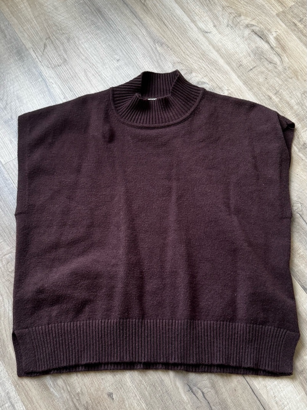 Brown Mock-Neck Sweater Vest